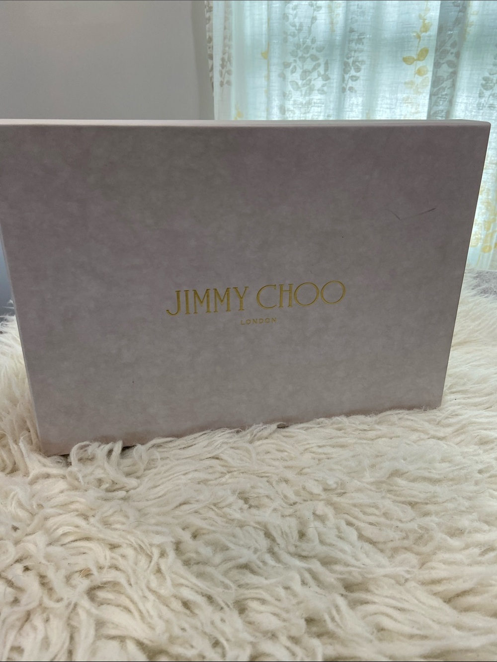 Jimmy Choo Light Pink Shoe Box with Gold Logo